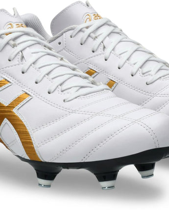 Asics Lethal Speed ST Boots – White / Pure Gold