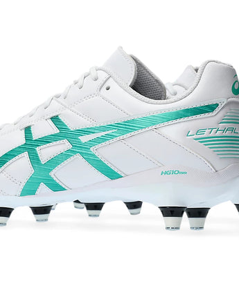 Asics Lethal Speed ST Boots – White / Aurora Green