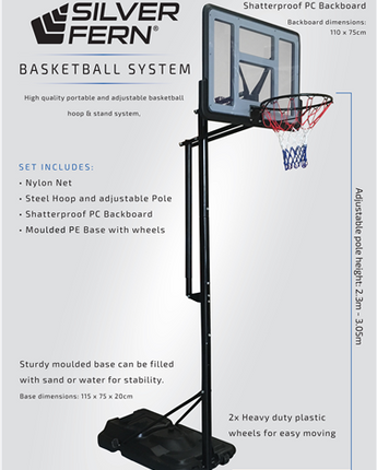 Silver Fern Portable Basketball System